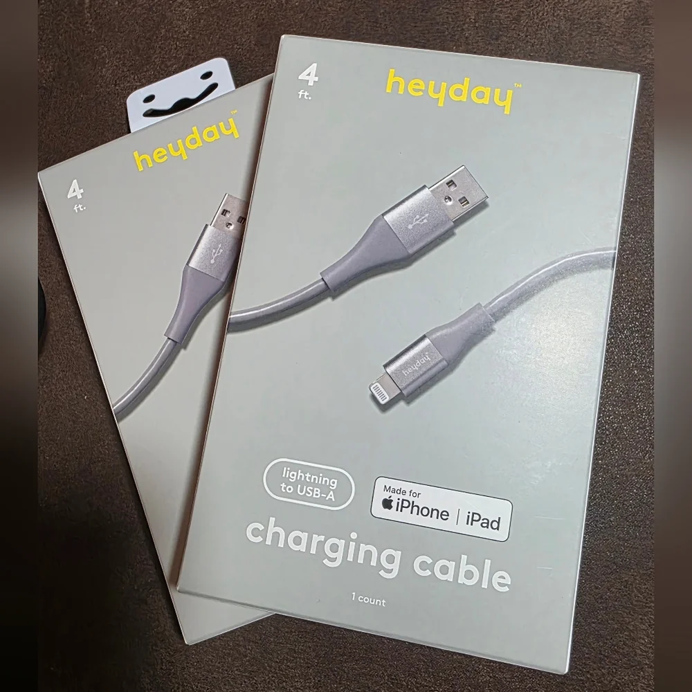 Iphone Charger Bundle- Heyday Gray Charging Cable (2) Pack